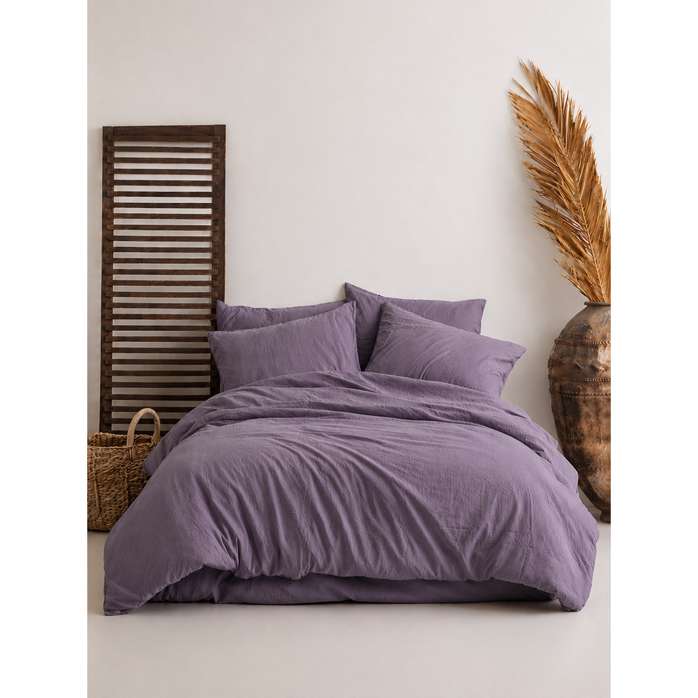 SoundSleep Stonewashed Euro-Size Bedding Set natural violet 200×220 cm (2800005241488)