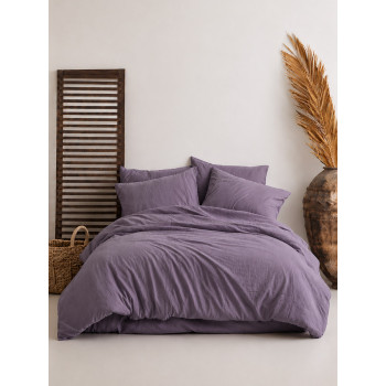 Комплект постільної білизни SoundSleep Stonewashed Ephesus natural violet Євро 200×220 см (2800005241488)