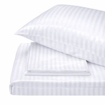 Комплект постільної білизни SoundSleep Stripe сатин-страйп євро 200х220 см білий (93838825)
