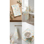 Waffle Kitchen Towel Emily Chickens and Bunnies Easter 30x50 cm turquoise (2800005086140)