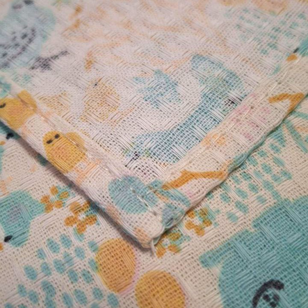 Waffle Kitchen Towel Emily Chickens and Bunnies Easter 30x50 cm turquoise (2800005086140)