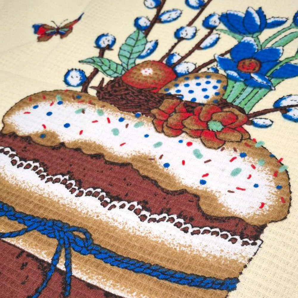 Kitchen towel Emily Delicious Easter Easter waffle 50x60 cm beige (2800005086157)