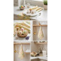 Waffle Kitchen Towel Emily Chickens and Bunnies Easter 30x50 cm Lilac (2800005086133)