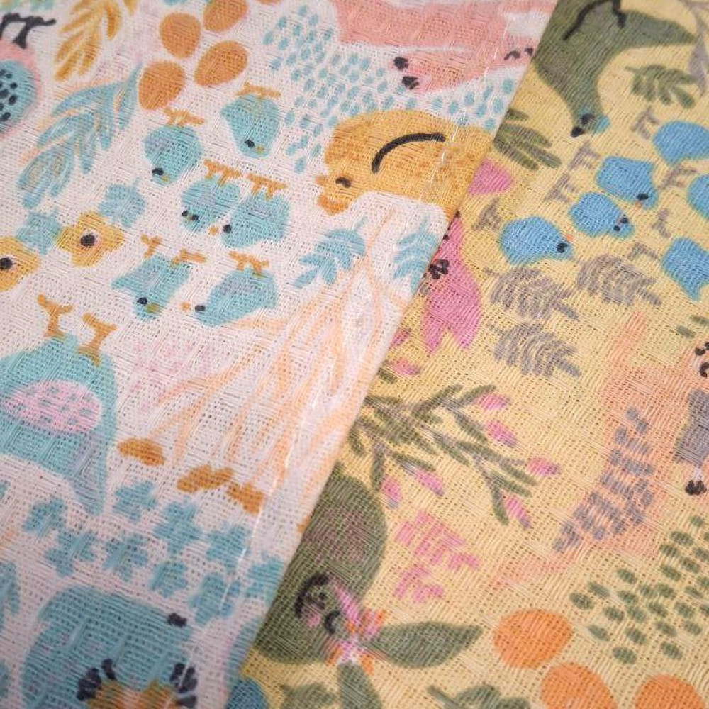 Waffle Kitchen Towel Emily Chickens and Bunnies Easter 30x50 cm Lilac (2800005086133)