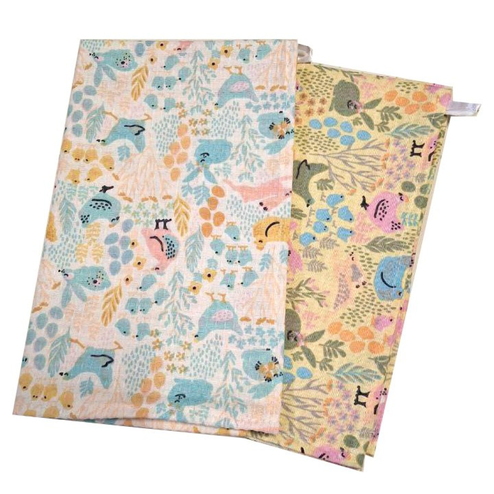 Waffle Kitchen Towel Emily Chickens and Bunnies Easter 30x50 cm Lilac (2800005086133)