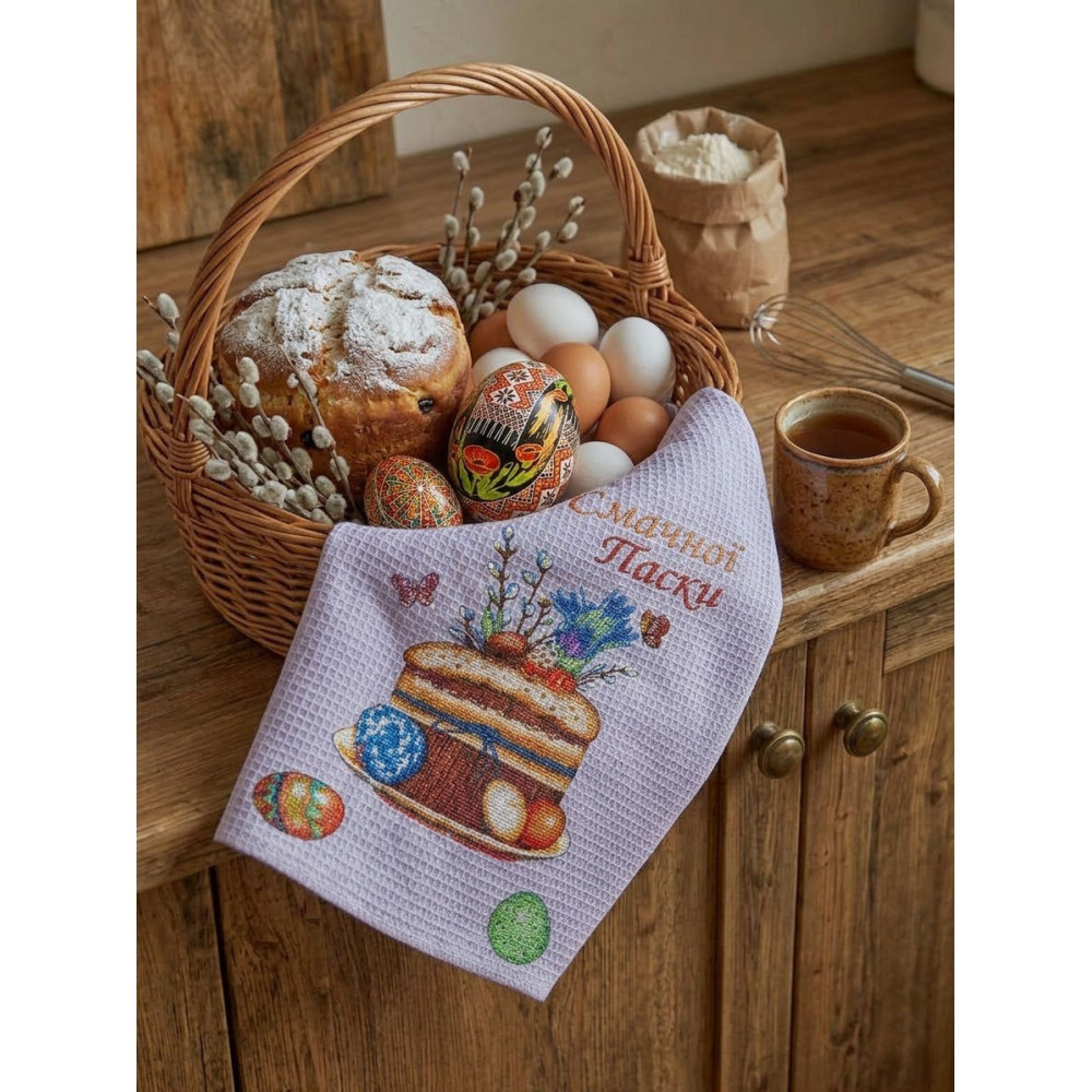 Kitchen towel Emily Delicious Easter Easter waffle 50x60 cm blue (2800005086188)