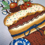 Kitchen towel Emily Delicious Easter Easter waffle 50x60 cm blue (2800005086188)