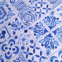 Tablecloth SoundSleep Blue Mosaic Water-Repellent 130x180 cm White (2800005024364)