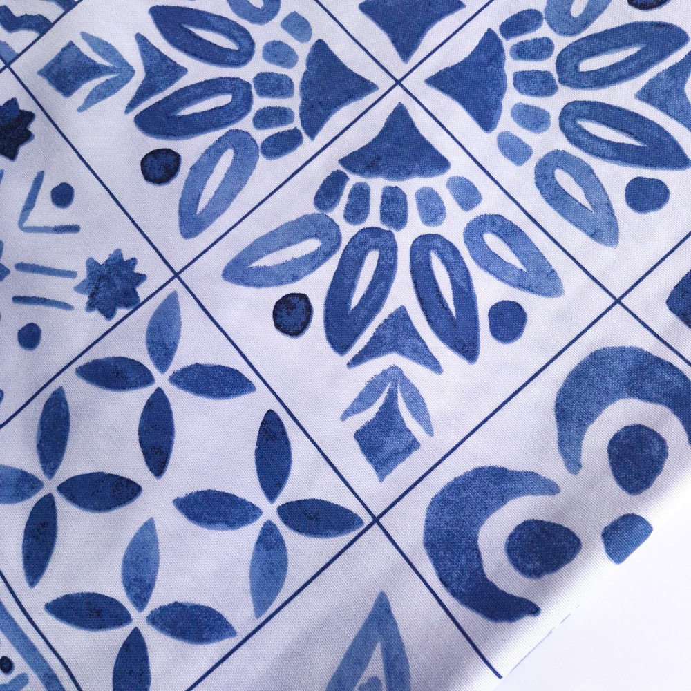 Tablecloth SoundSleep Blue Mosaic Water-Repellent 130x180 cm White (2800005024364)