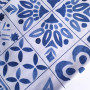 Tablecloth SoundSleep Blue Mosaic Water-Repellent 130x180 cm White (2800005024364)