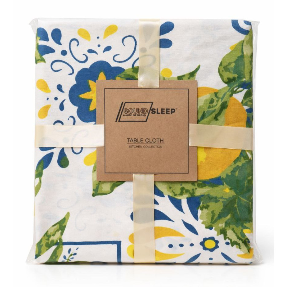 Tablecloth SoundSleep Amalfi Lemon Water-Repellent 130x180 cm White (2800005024388)