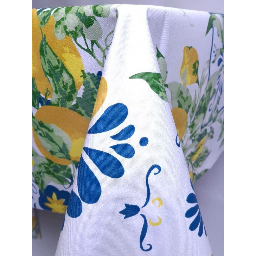 Tablecloth SoundSleep Amalfi Lemon Water-Repellent 130x180 cm White (2800005024388)