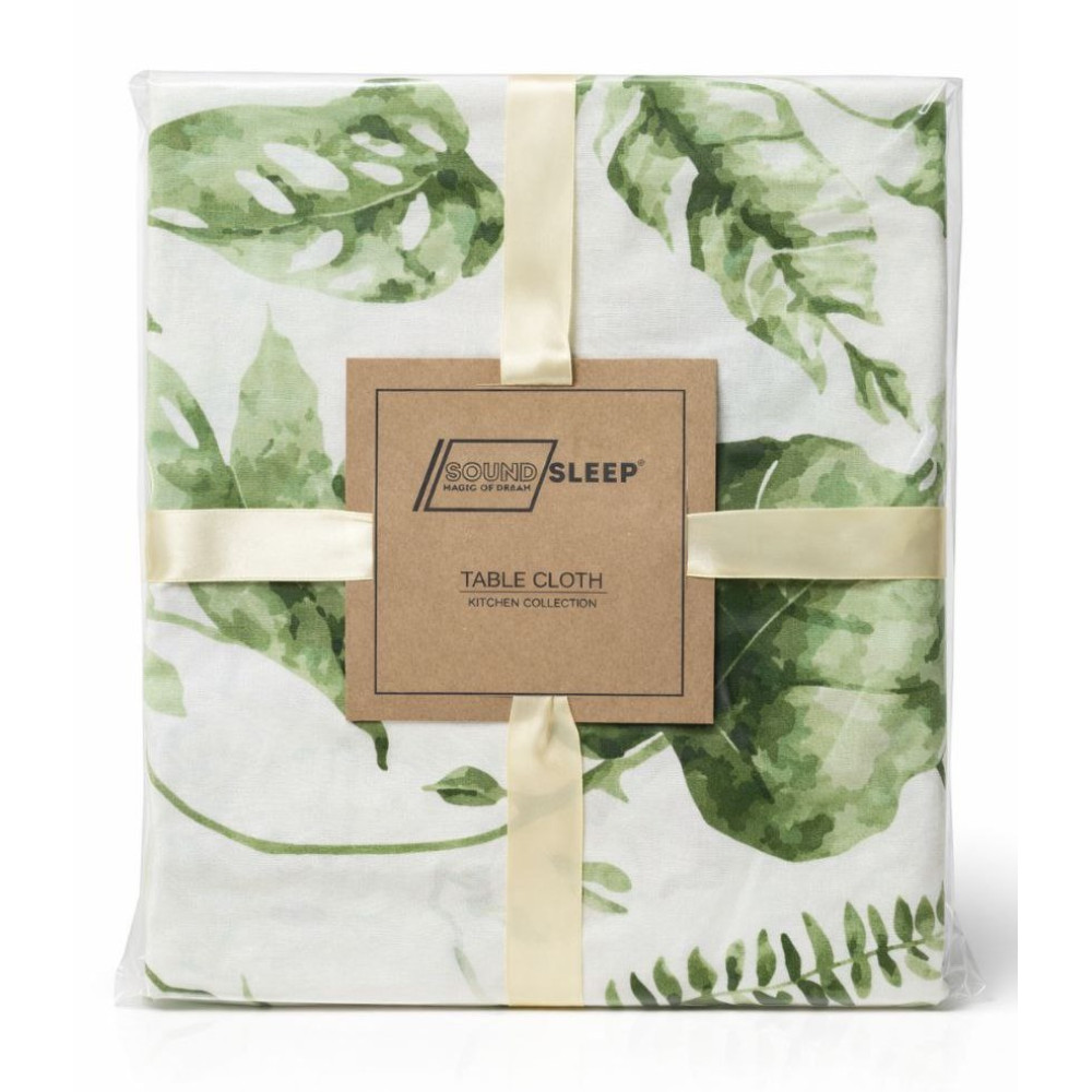 Tablecloth SoundSleep Green Oasis Water-Repellent 130x180 cm White (2800005024371)