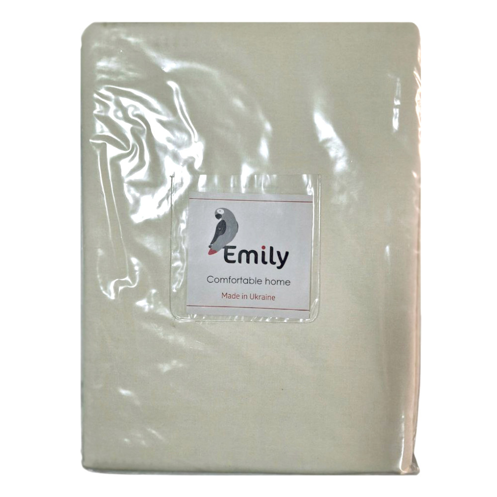Комплект постільної білизни Emily бязь голд Євро 200х220 см бежевий (93838894)