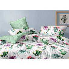 Set of satin pillowcases Сactus blooms SoundSleep 50x70 cm