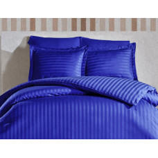 Комплект наволочок Stripe Dark Blue сатин-страйп темно-синій SoundSleep 50х70 см