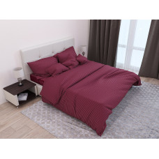 Pillowcase with piping Stripe Solar SoundSleep satin-stripe bordo 50x70 cm