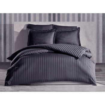 Pillowcase SoundSleep Stripe Solar satin stripe 50x70 cm with edging black (93847766)