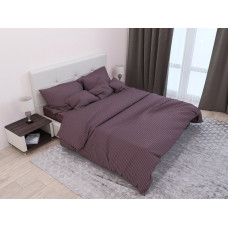 Pillowcase with piping Stripe Solar SoundSleep satin-stripe chocolate 50x70 cm