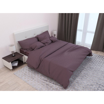 Pillowcase SoundSleep Stripe Solar satin stripe 50x70 cm with edging chocolate (93847858)