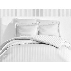 Комплект наволочок Stripe white сатин-страйп SoundSleep білий 50х70 см
