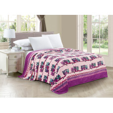 Fleece blanket SoundSleep Owl pink 210x220 cm