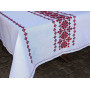 Tablecloth with napkins 6 pcs SoundSleep Our Traditions hand embroidery 140x240 cm white with red (2800004806558)