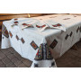 Tablecloth SoundSleep Ethno hand embroidery linen 140x240 cm sand with red (2800004806565)