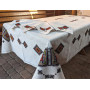 Tablecloth with napkins SoundSleep Ethno hand embroidery linen 140x240 cm sand with red (2800004806589)