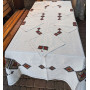Tablecloth with napkins SoundSleep Ethno hand embroidery linen 140x240 cm sand with red (2800004806589)