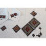 Tablecloth with napkins SoundSleep Ethno hand embroidery linen 140x240 cm sand with red (2800004806589)