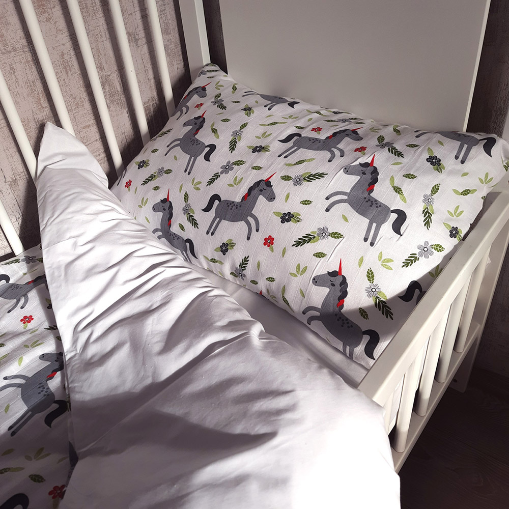 SoundSleep Unicorn muslin pillowcase set 40x60 cm white (2800004807197)