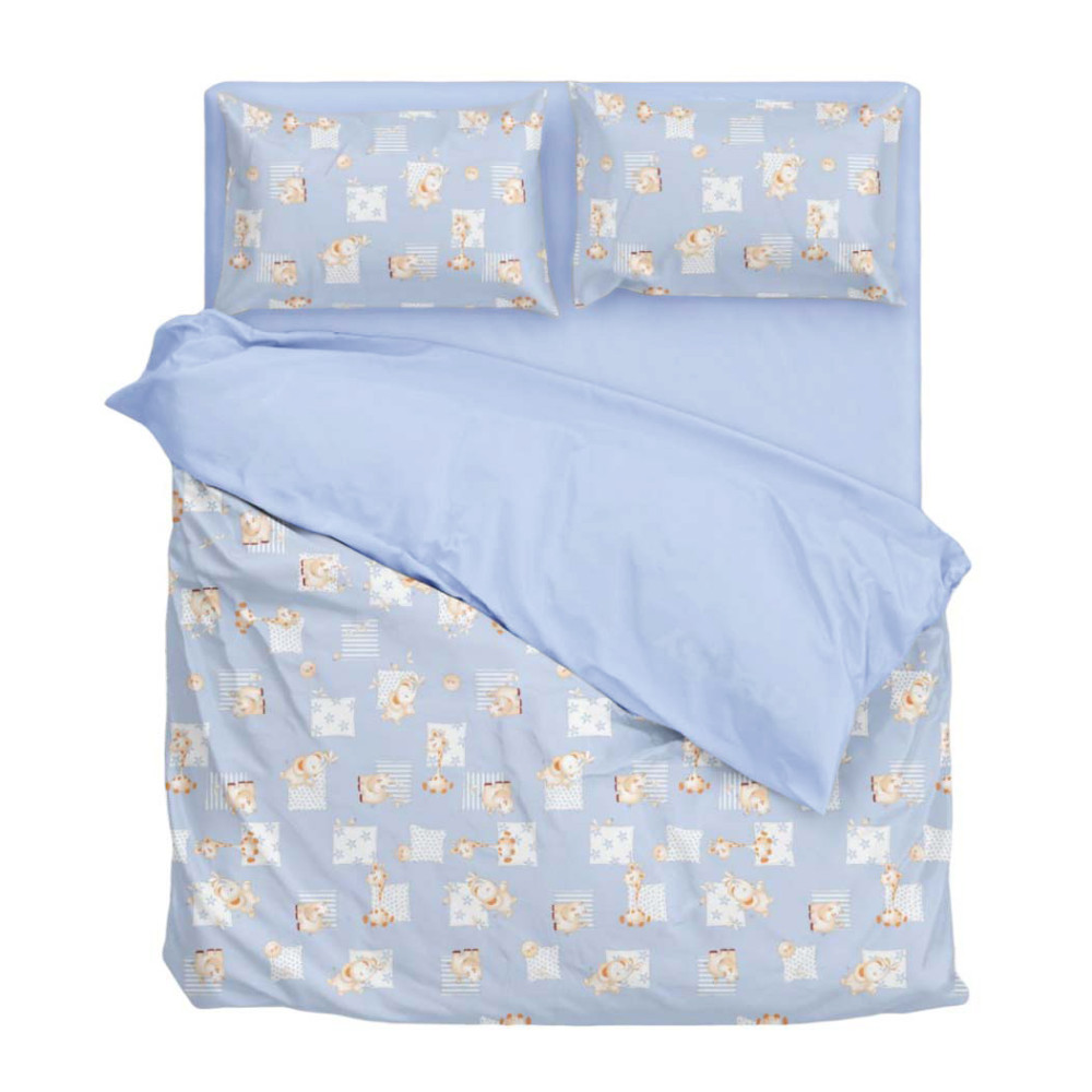 Простынь в детскую кроватку SoundSleep Animals Africa бязь 110х150 см голубая (2800004807180)