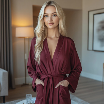 Халат SoundSleep Кимоно Muslin Burgundy короткий L бургунди (2800004786096)