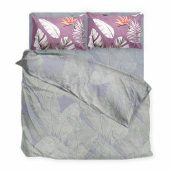 Комплект постільної білизни SoundSleep Banana Leaves бязь Двоспальний 175х215 см бузковий (2800004783606)