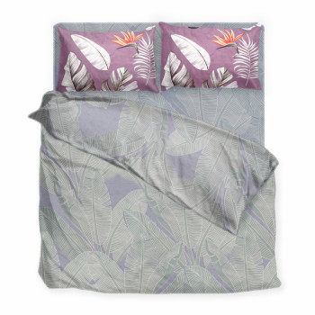 Комплект постільної білизни SoundSleep Banana Leaves бязь Євро 200х220 см бузковий (2800004783613)