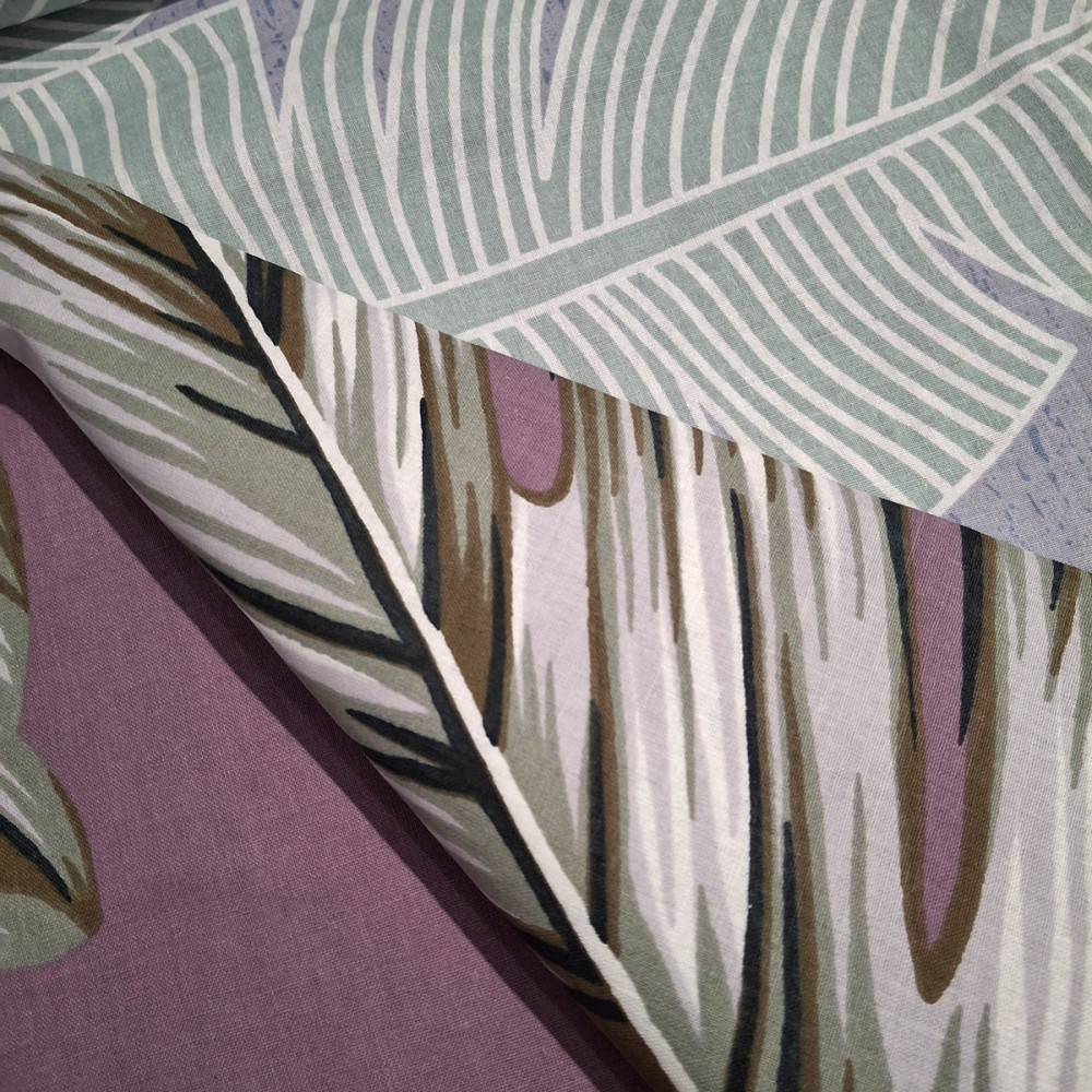 Комплект постільної білизни SoundSleep Banana Leaves бязь Двоспальний 175х215 см бузковий (2800004783606)