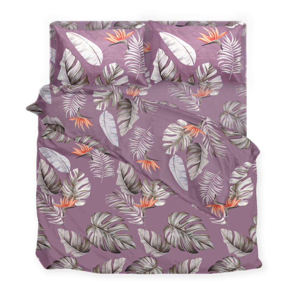 Комплект постельного белья SoundSleep Tropic Night бязь Евро 200х220 см сиреневый (2800004783637)