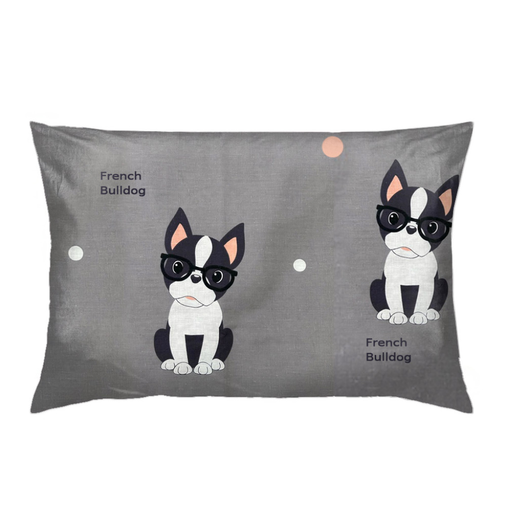 Наволочка SoundSleep French bulldog безь 50х70 см серая (2800004807098)