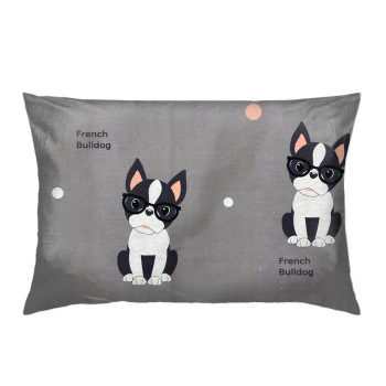Pillowcase SoundSleep French bulldog calico 50x70 cm gray (2800004807098)