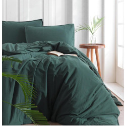 Комплект постельного белья SoundSleep Stonewash Adriatic Dark Green семейный зеленый (92846944)