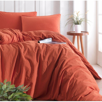 Комплект постельного белья SoundSleep Stonewash Adriatic Orange евро кирпичный (92670587)