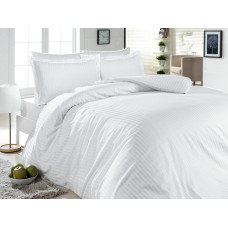 Sheet SoundSleep hotel satin stripe white 140x220 cm