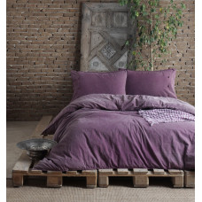 Комплект постельного белья SoundSleep Stonewash Denim burgundi евро