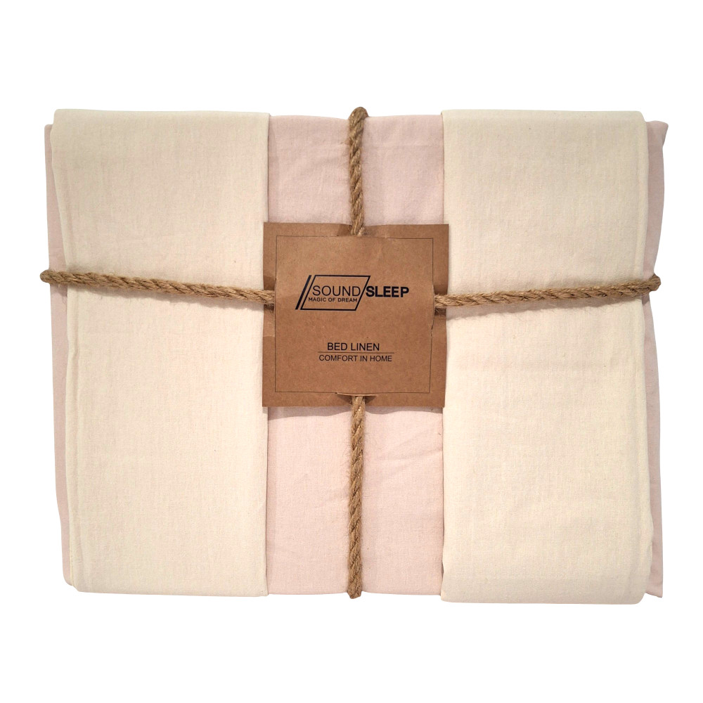 SoundSleep Stonewash Doble Pink Milk Family bedding set 160x220 cm pink-milk (2800004763684)