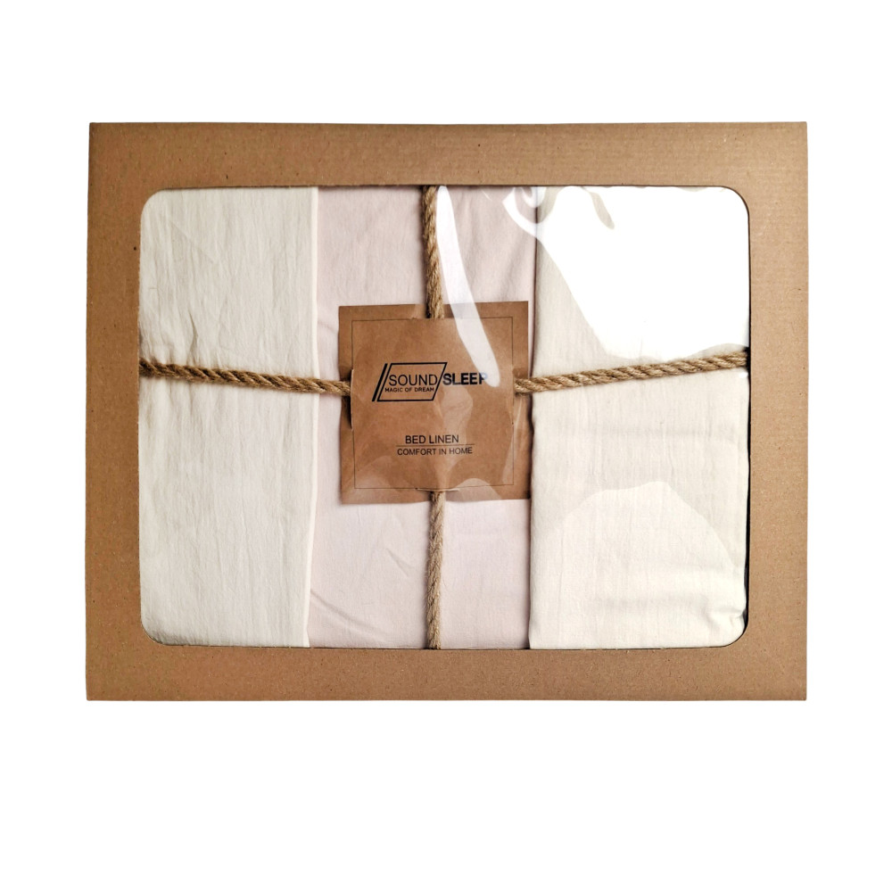 SoundSleep Stonewash Doble Pink Milk Family bedding set 160x220 cm pink-milk (2800004763684)