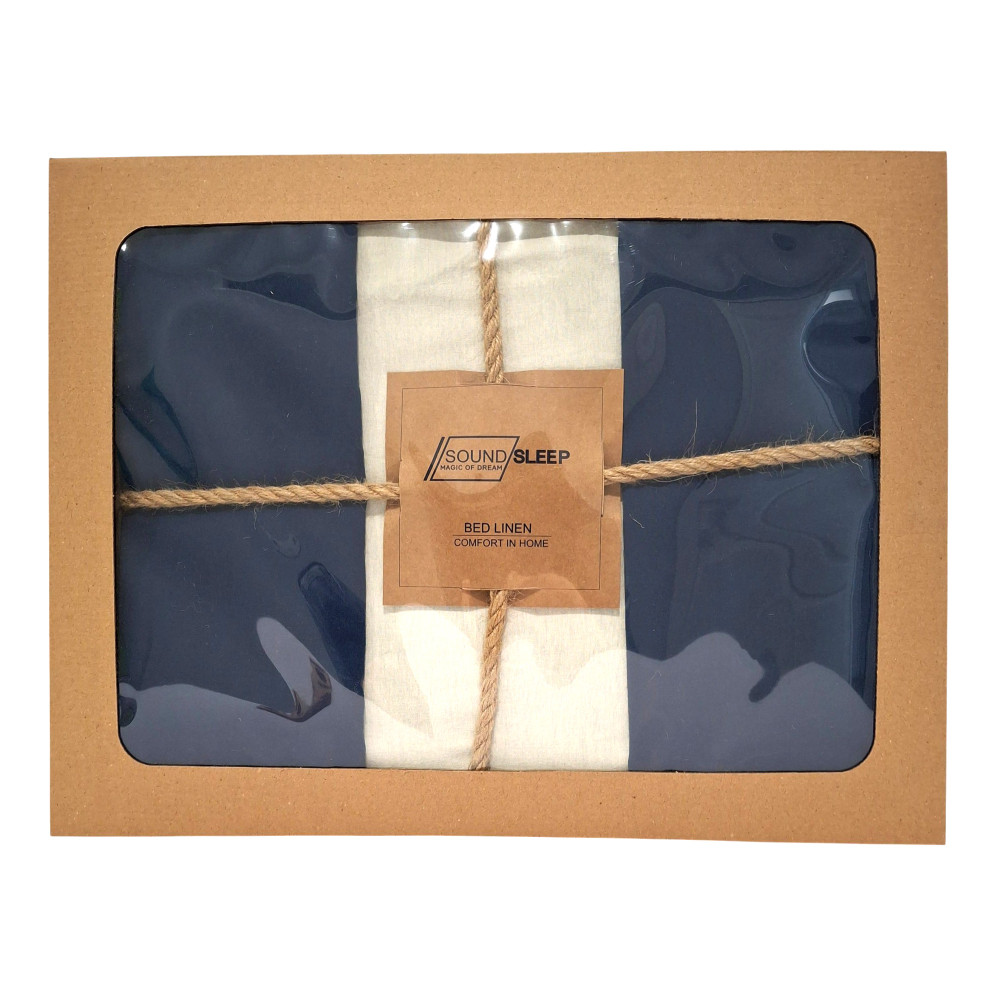 SoundSleep Stonewash Doble Dark Blue Milk Family bedding set 160x220 cm blue-milk (2800004763714)