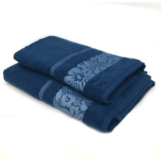 Towel SoundSleep Leila jacquard terry 50x90 cm dark blue-blue