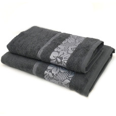 Towel SoundSleep Leila jacquard 70x140 cm graphite-steel