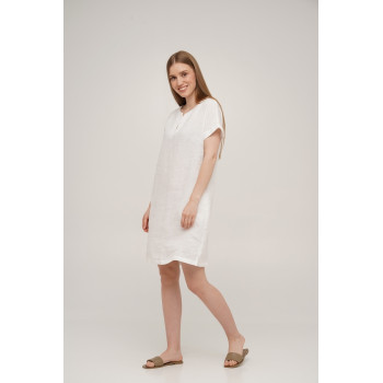  Dress SoundSleep Linen Short L White (653590753377)